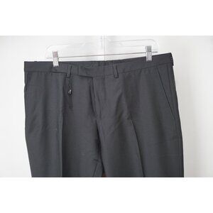 Gucci Solid Black Woven 100% Wool Mens Dress Pants Sz 52 NEW